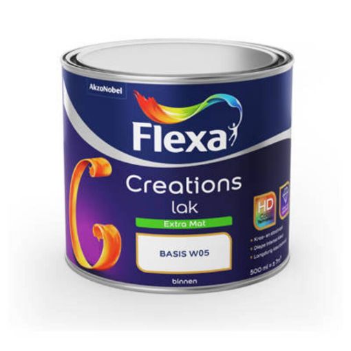 Afbeeldingen van Flexa Creations 0,5L Lak Extra Mat - Mengverf W05