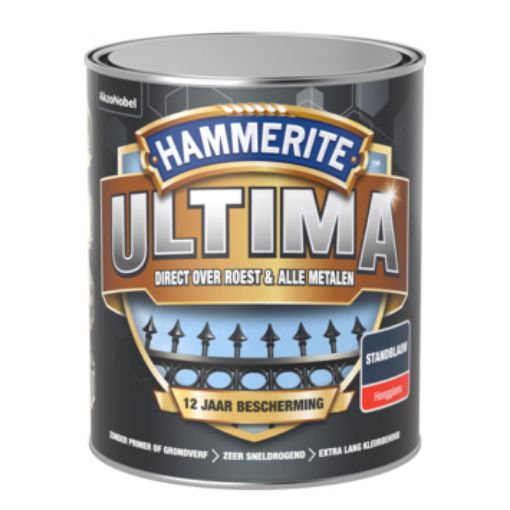 Afbeeldingen van Hammerite Ultima metaallak hoogglans standblauw 750ml