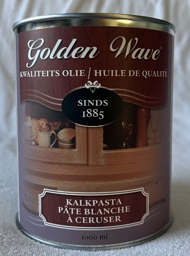 Afbeeldingen van Golden Wave kalkpasta 1L is hout(poriën) voorzien van een witte kalk laag